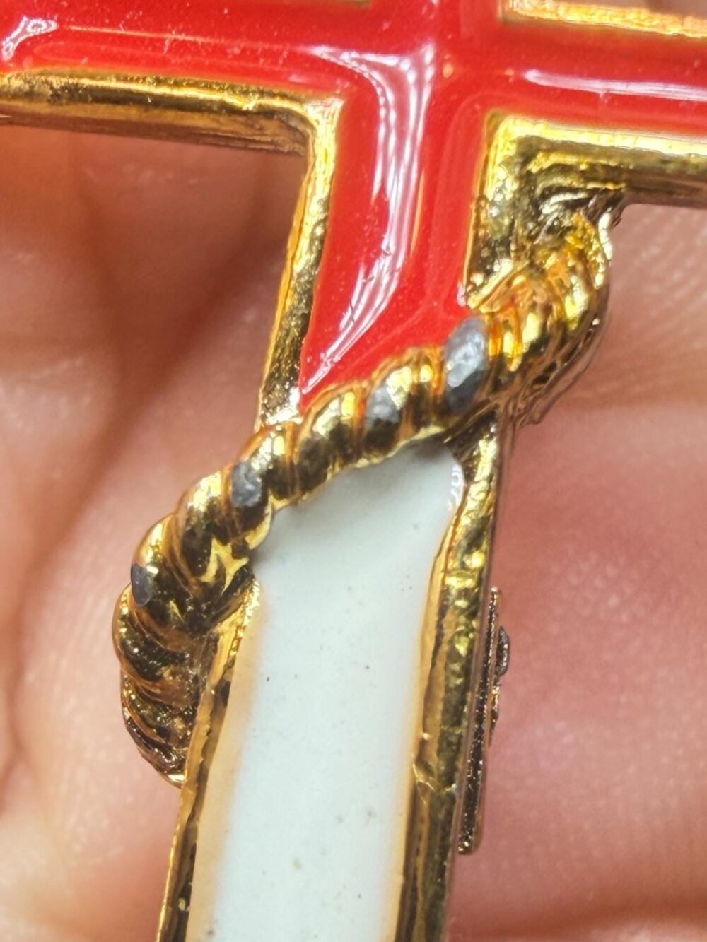 Vintage Anchor Brooch Red White Blue Enamel Nautical Pin - Picture 9 of 9